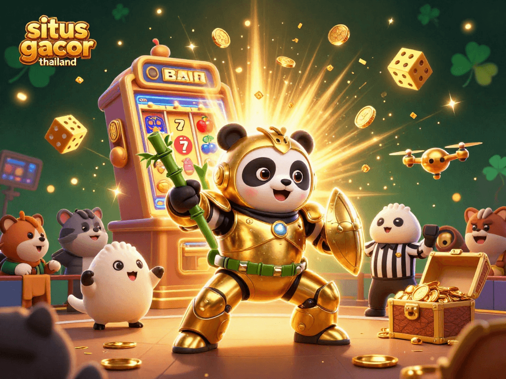 Experience dynamic slots action at situs gacor thailand with vibrant panda-themed slot scenes and jackpot excitement.