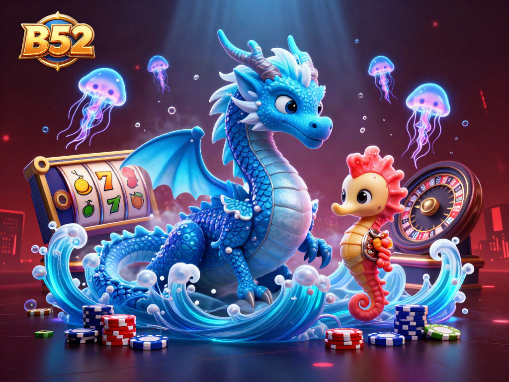 Engage with B52's thrilling casino adventures featuring vibrant 3D characters and dynamic game elements.