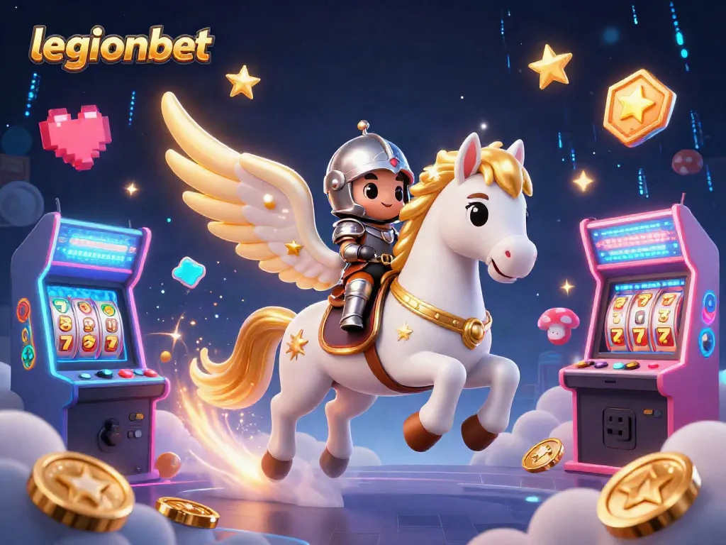 Experience thrilling gaming adventures at legionbet with a celestial knight riding a magical horse.
