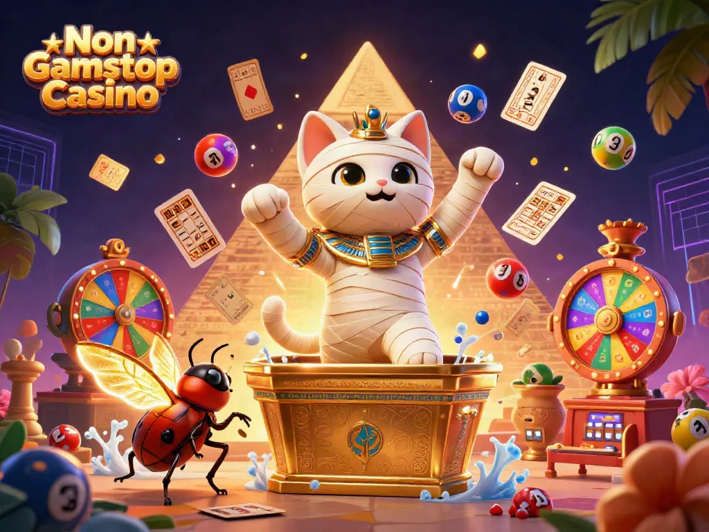 Experience the Non Gamstop Casino with exciting gaming elements and vibrant characters bursting with energy.