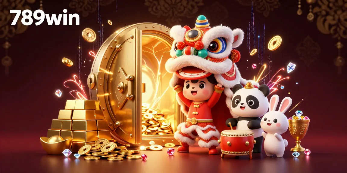 Experience thrilling gameplay at 789win with vibrant illustrations of casino excitement, dance, and treasures.