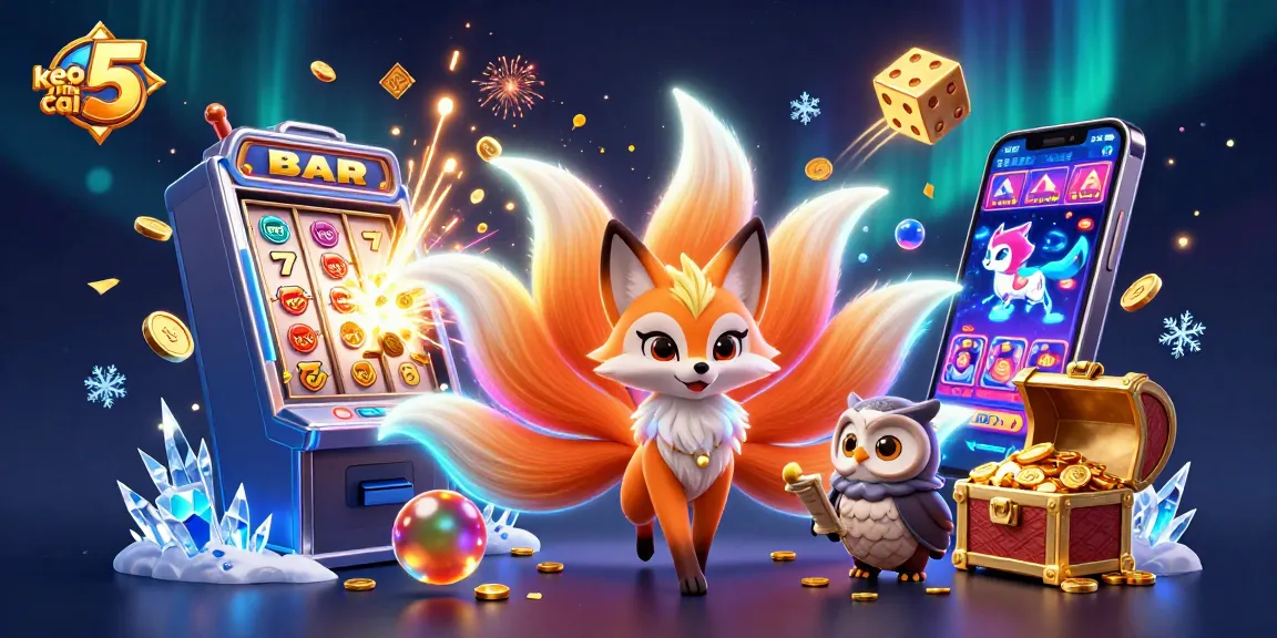 Experience the thrill of keo nha cai 5 with vibrant characters and casino elements in this dynamic scene.