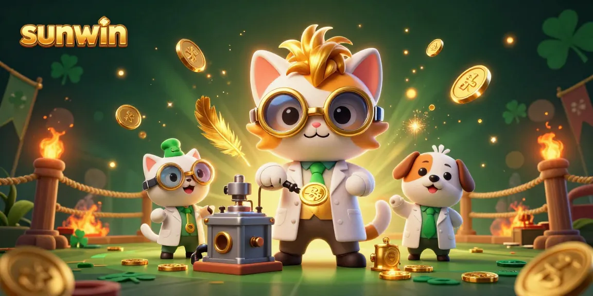 Experience thrilling gameplay with sunwin, featuring vibrant characters in a 3D casino scene.